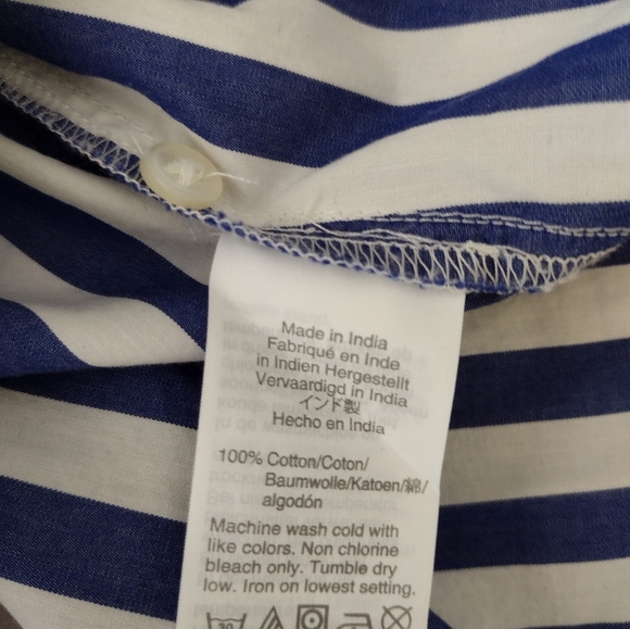 J. Crew Button-front tie-waist top in bold stripe cotton poplin - Picture 7 of 7